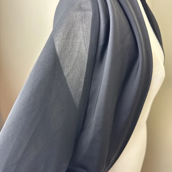 Christian Dior Black Silk Chiffon Bolero Shrug Vintage Large - Picture 6 of 7